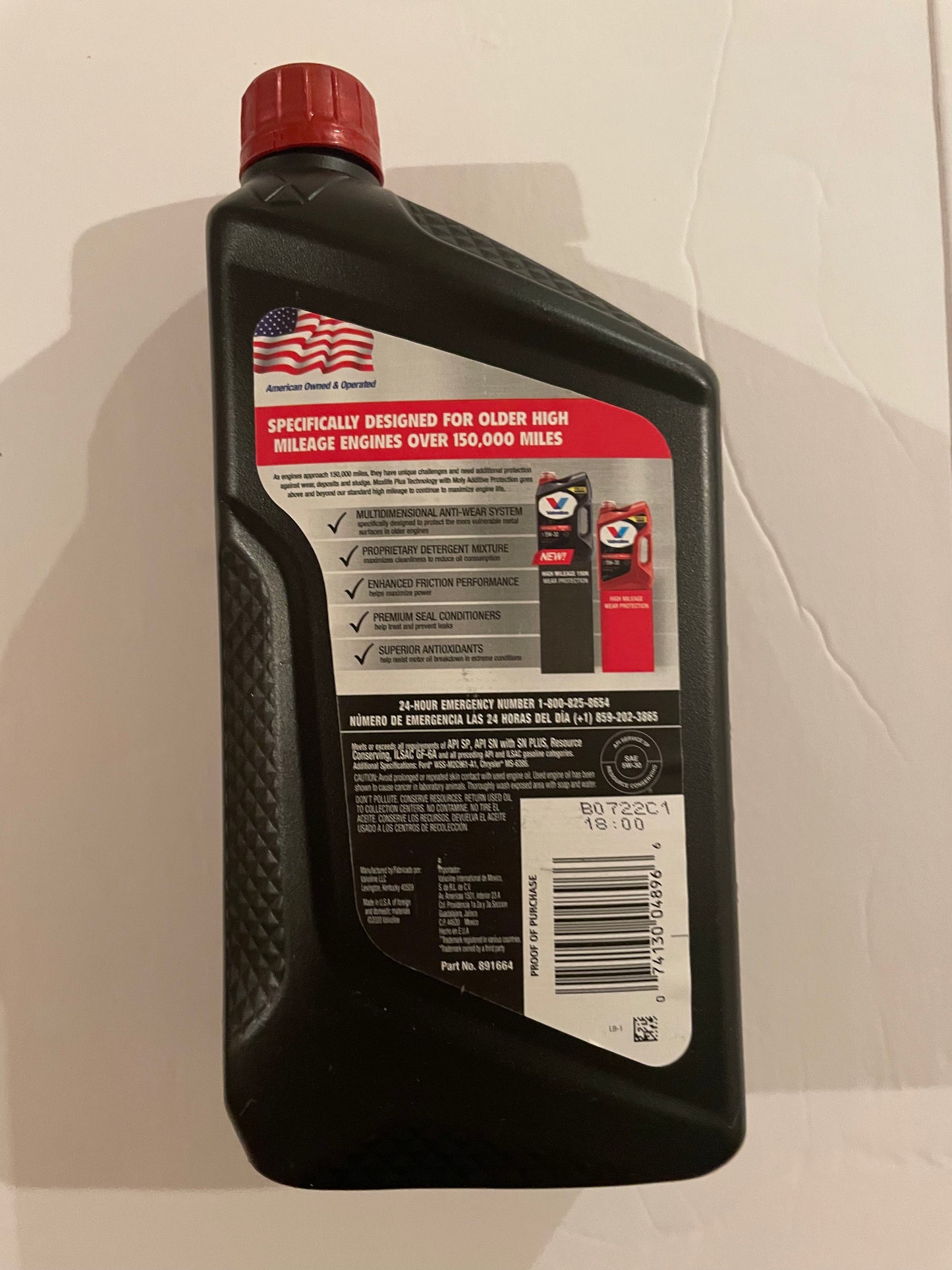 Automotive, Valvoline High Mileage Max Life Synthetic Blend Motor Oil