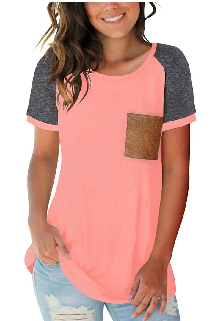 Tops, Color Block Short Sleeve