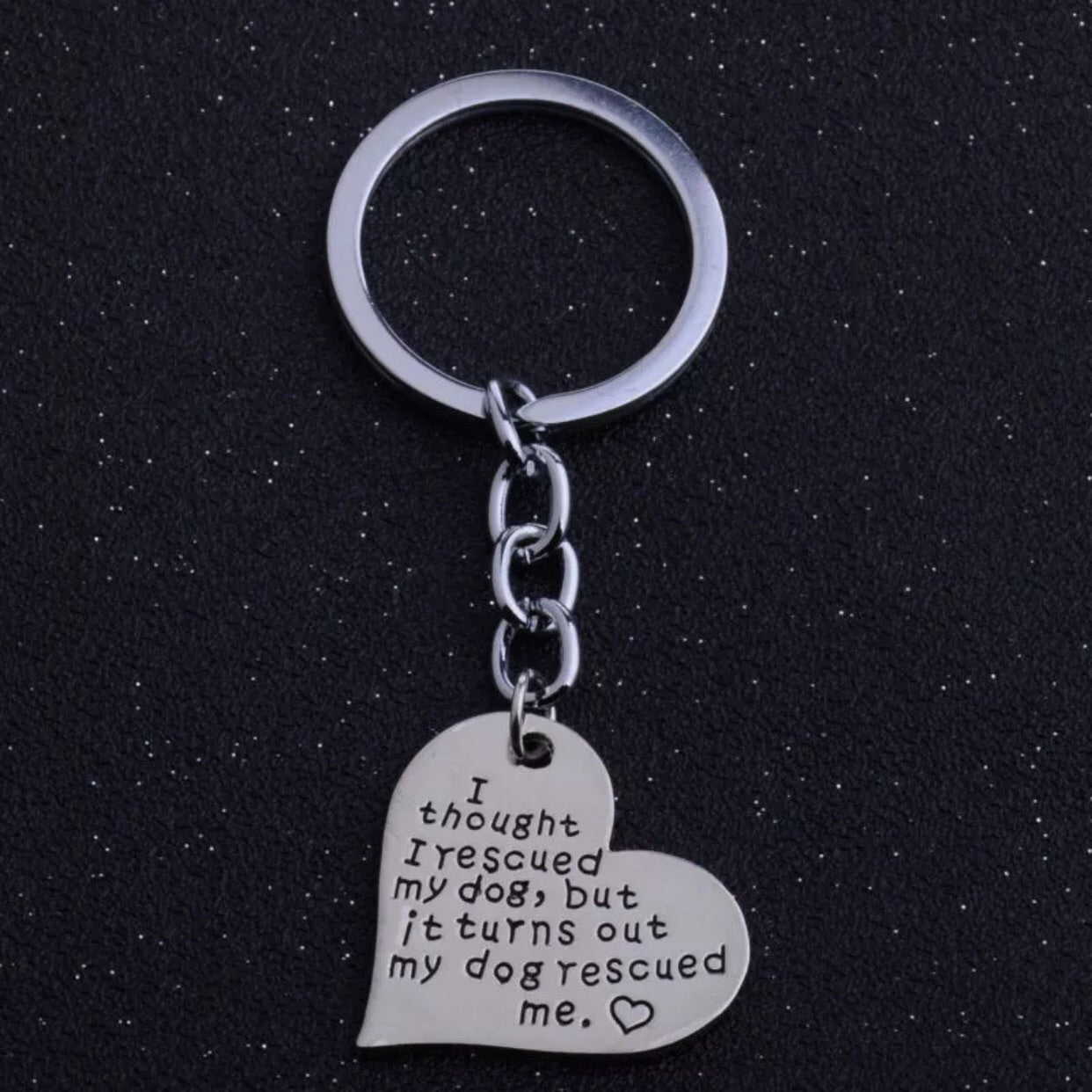 Dog Rescued Me Key Chain Keychain