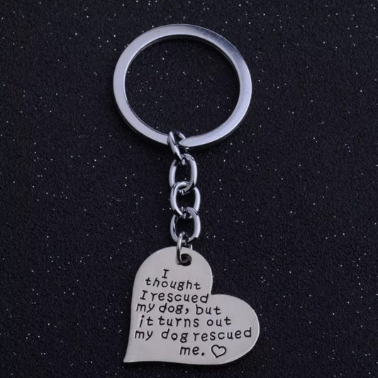 Dog Rescued Me Key Chain Keychain