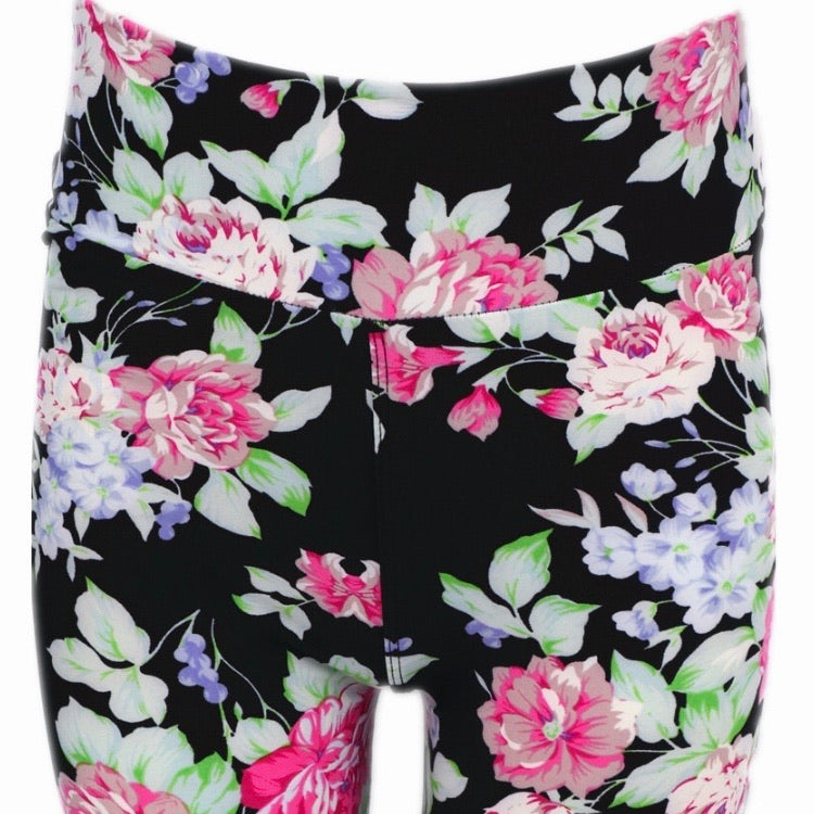 Leggings, Long Shorts Pink Floral
