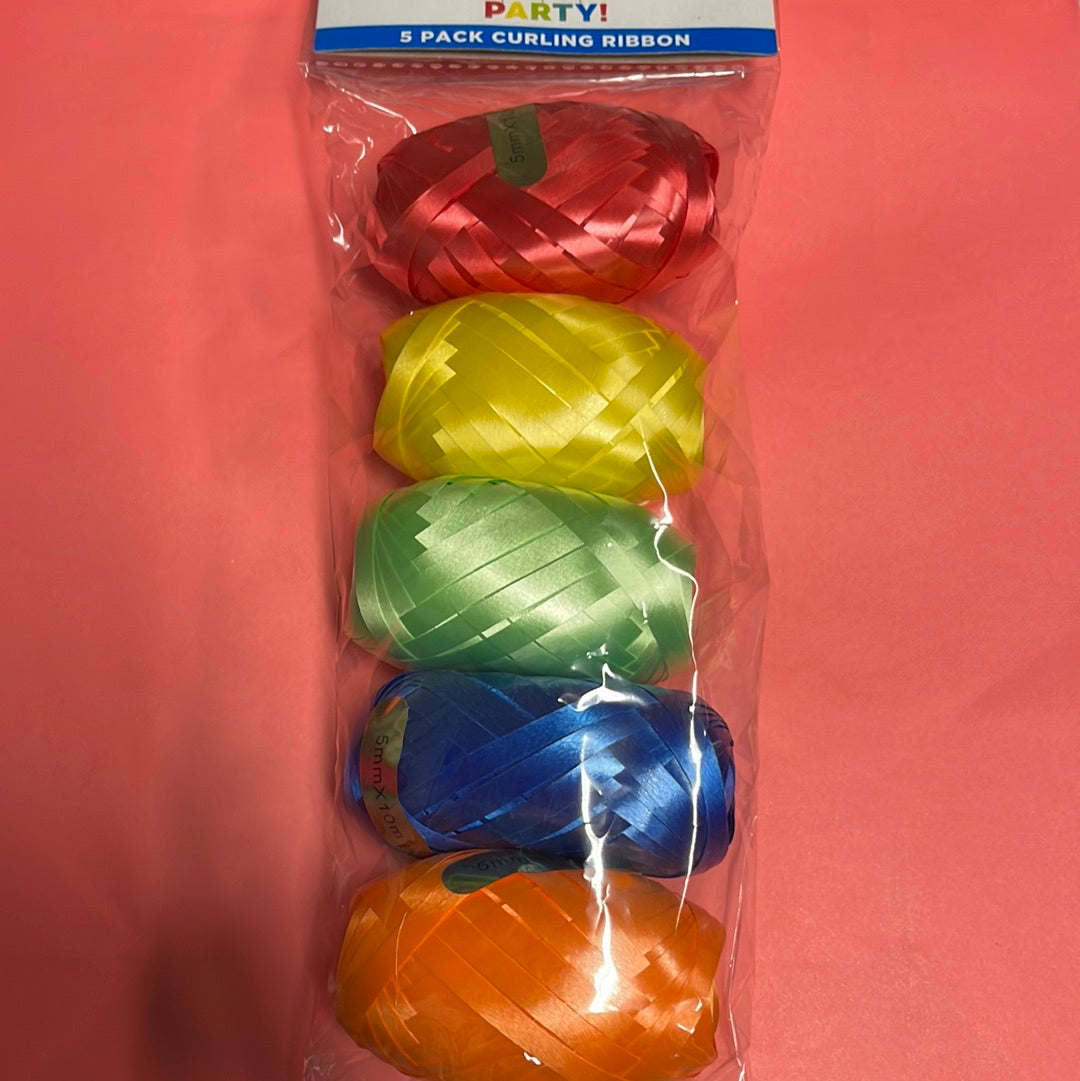 321 Party Curling Ribbon, 5 Pack