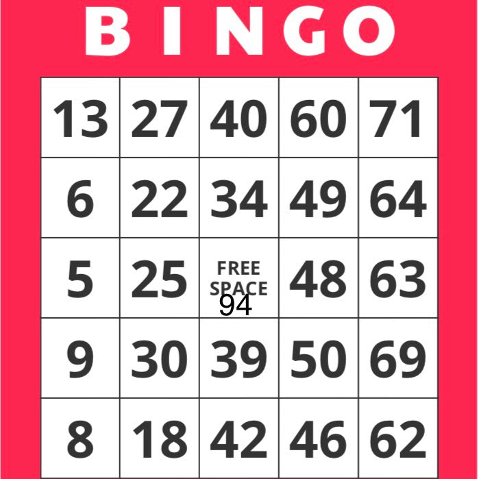 Game, Bingo: 9/19 at 3pm EST