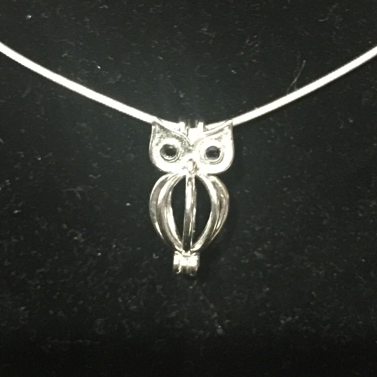 Owl Single-Pearl Cage Pendant