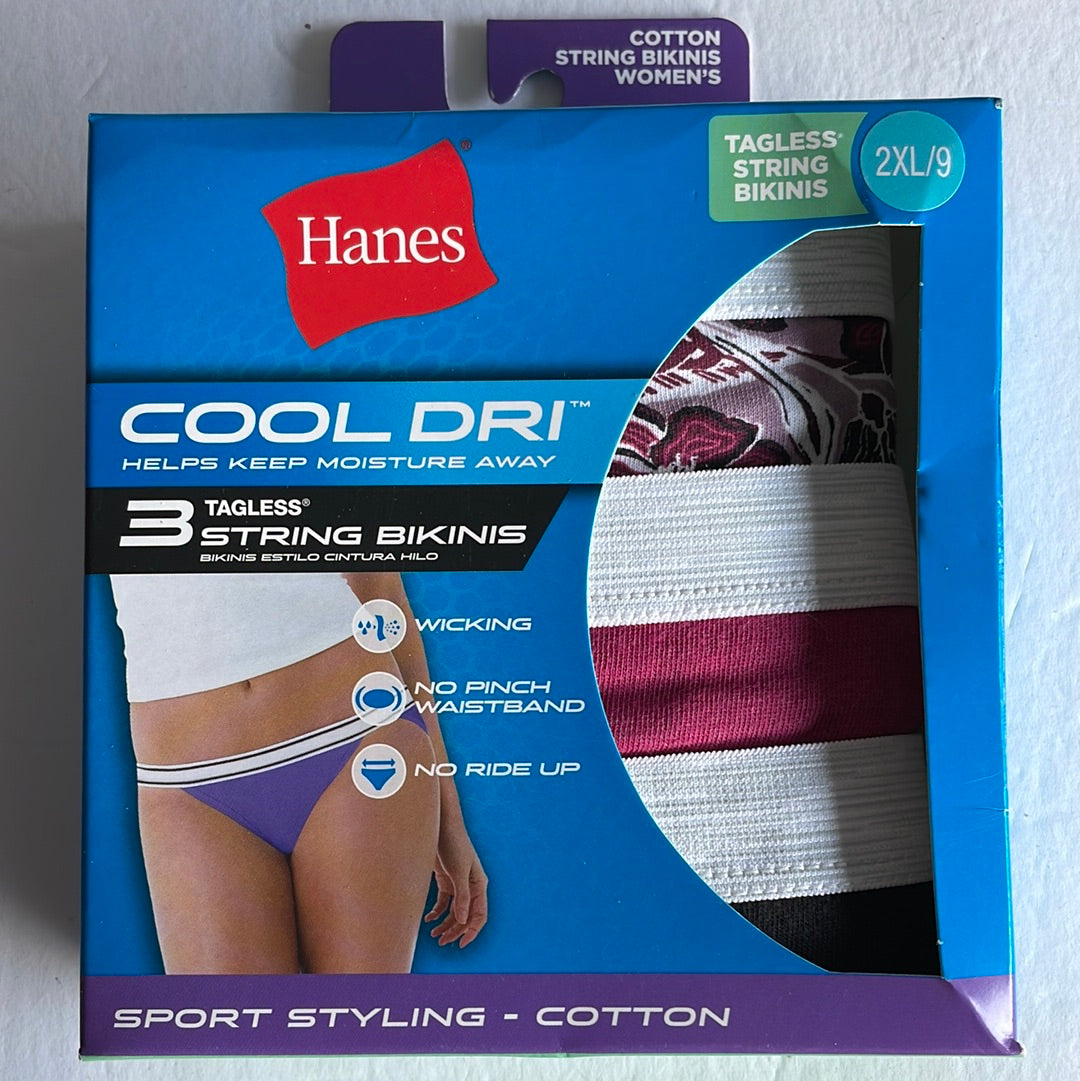 Women's Hanes Cool Dri String Bikini Underwear – Pearls Helping Pets