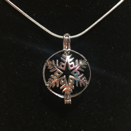 Snowflake Multi-Pearl Cage Pendant (Sterling silver)