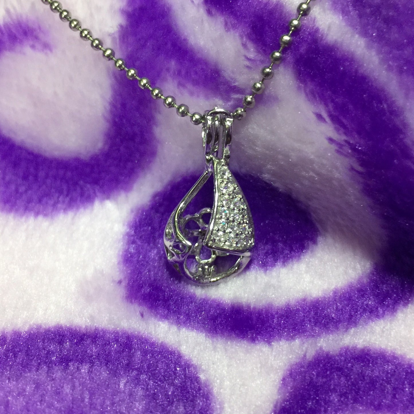 Sailboat Single-Pearl Cage Pendant (Sterling Silver)