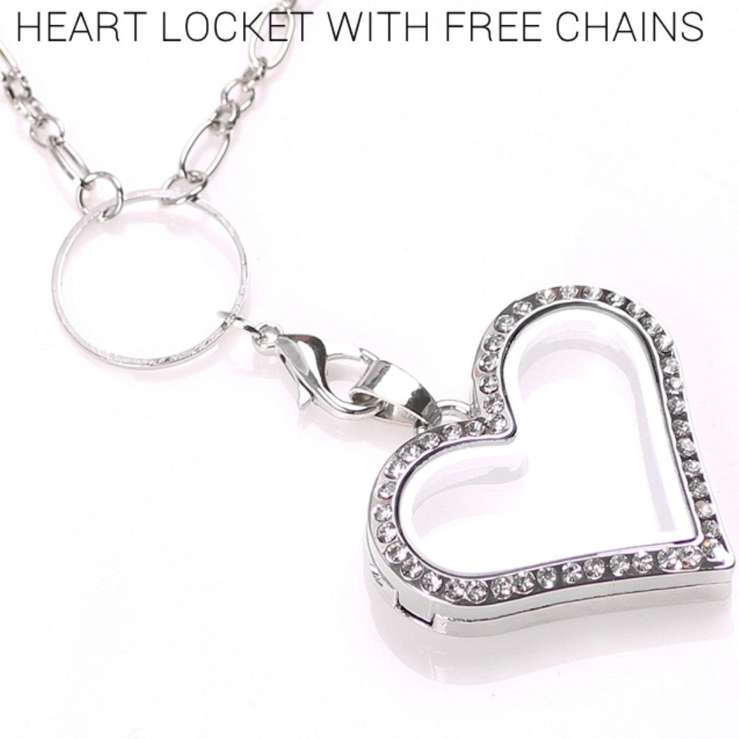 Floating Heart Locket w/Magnetic Closure