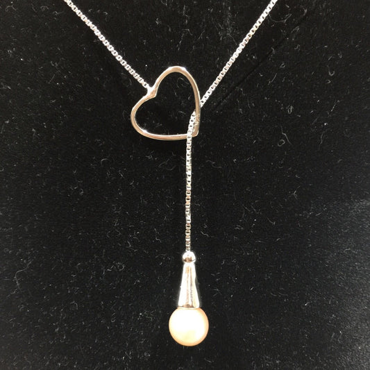 Heart Buckle Droplight Single-Pearl Necklace Mounting (Sterling silver)