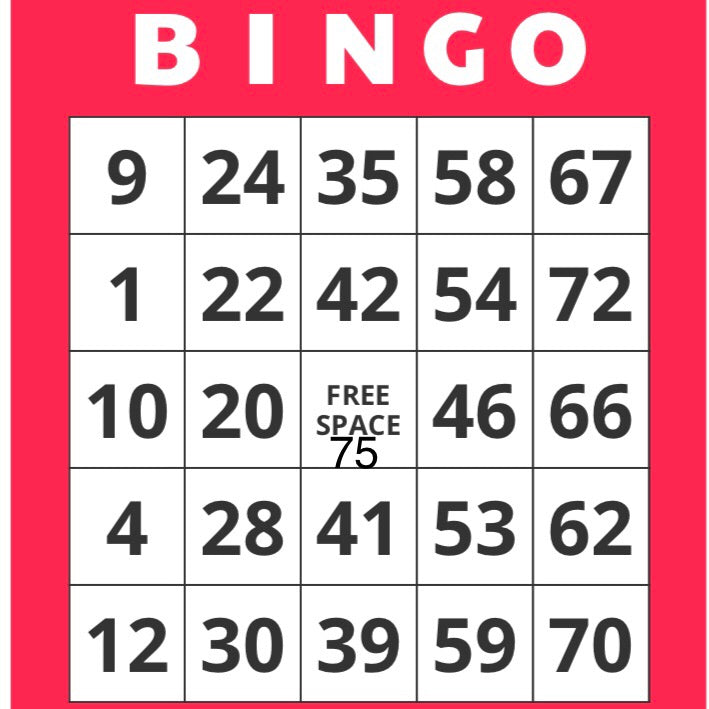 Game, Bingo: 9/19 at 3pm EST