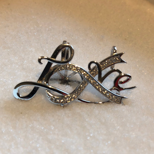 Ribbon Love Single-Pearl Cage Pendant (Sterling Silver)