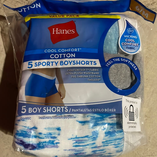 Women’s, Hanes Cool Comfort Cotton Sporty Boyshorts, 5ct