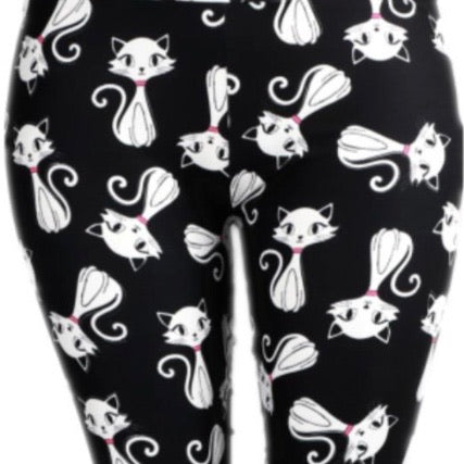 Leggings, White Cats