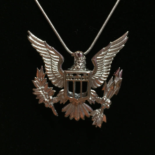 The Great Seal of the United States Single Pearl Cage Pendant (Sterling Silver)