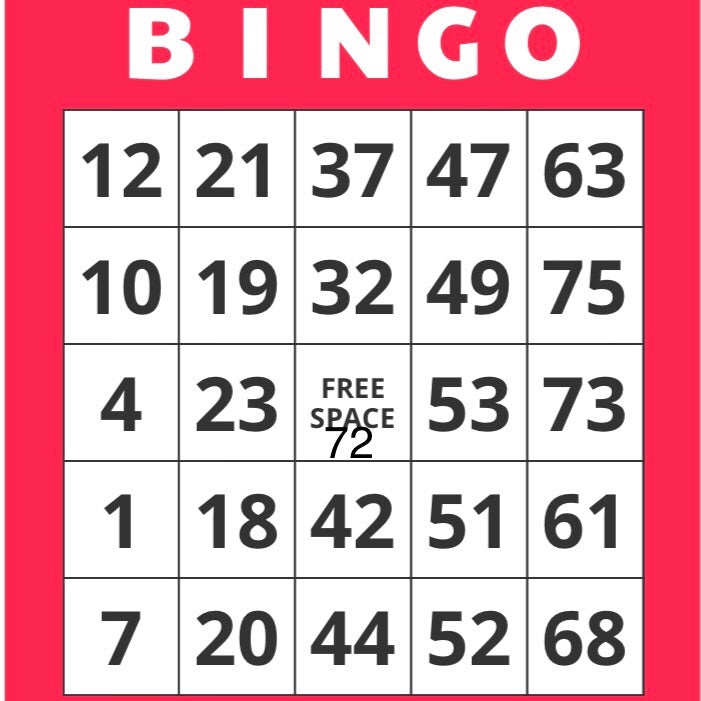 Game, Bingo: 9/19 at 3pm EST