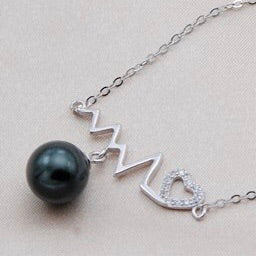 Heartbeat Single-Pearl Pendant Mounting (Sterling silver)