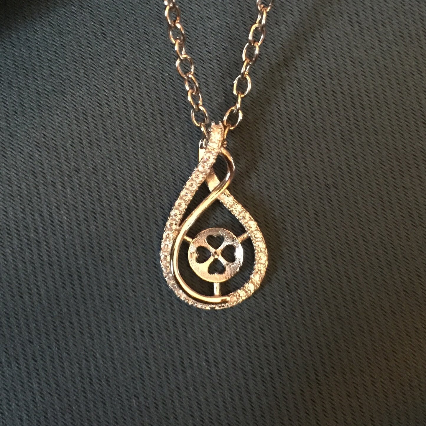 Infinity Basket Single-Pearl Pendant Mounting (Sterling silver)