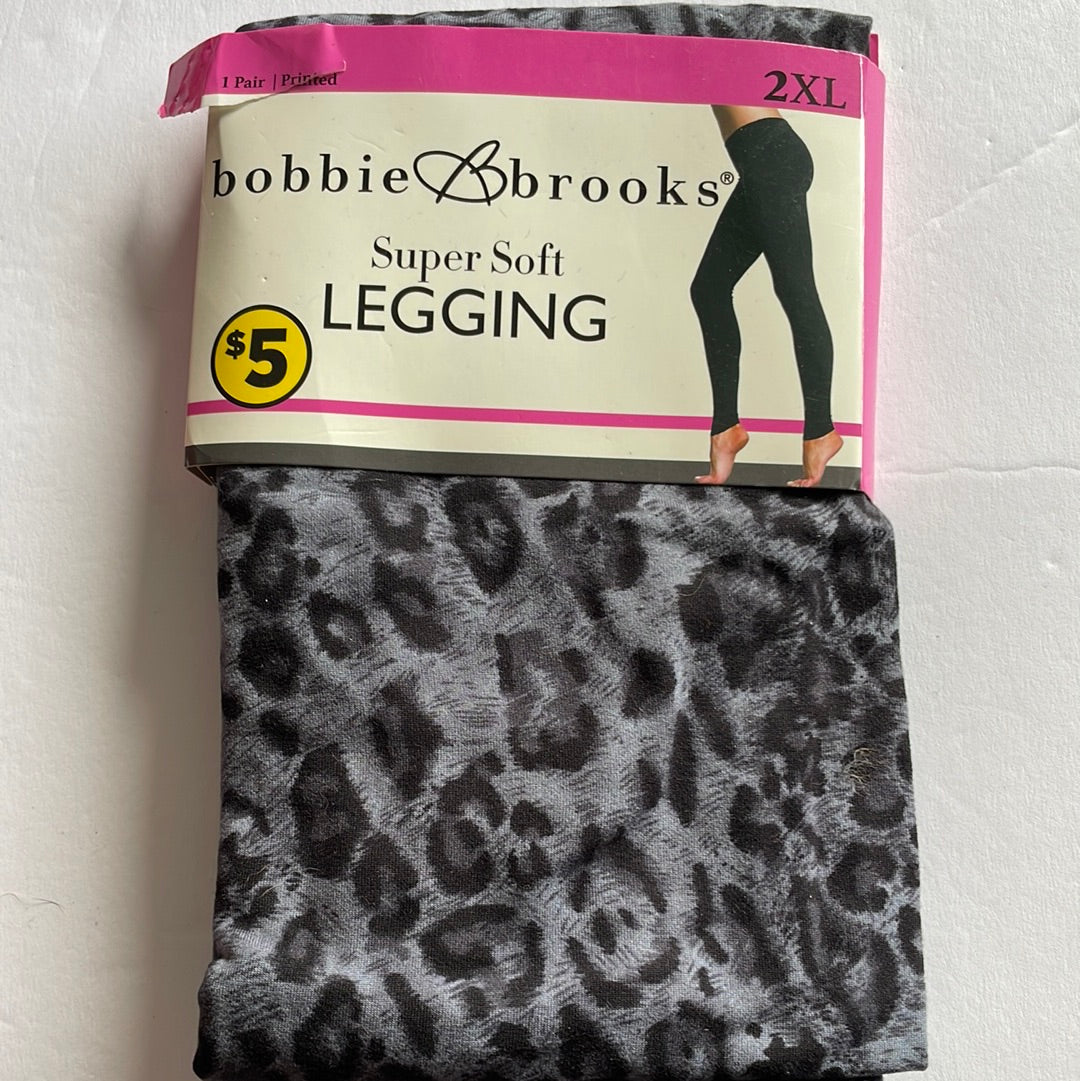 Bobbie Brooks Super Soft Legging Aztec Elephant Print L BLACK/WHITE Large