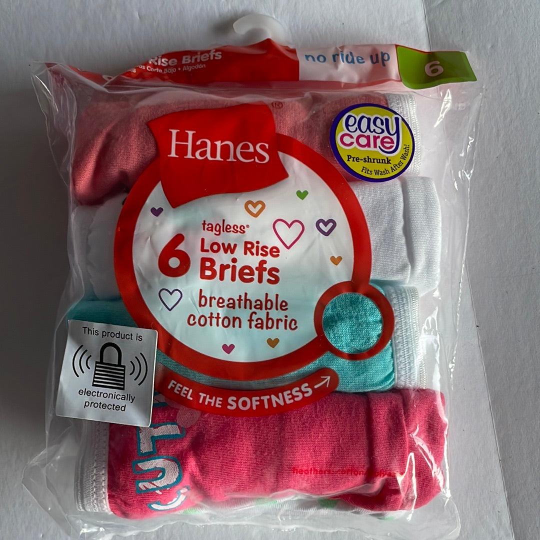 Girl’s Hanes Low Rise Briefs Underwear