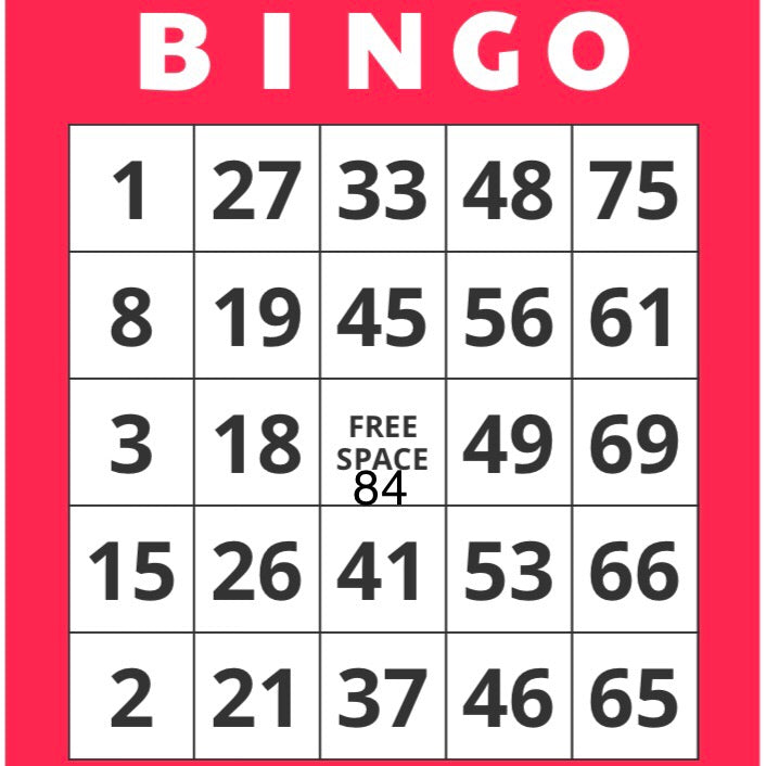 Game, Bingo: 9/19 at 3pm EST