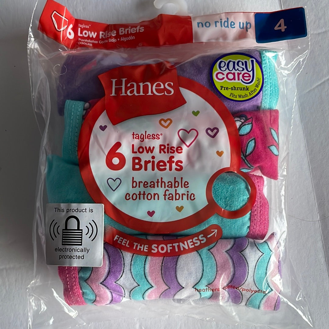 Girl’s Hanes Low Rise Briefs Underwear