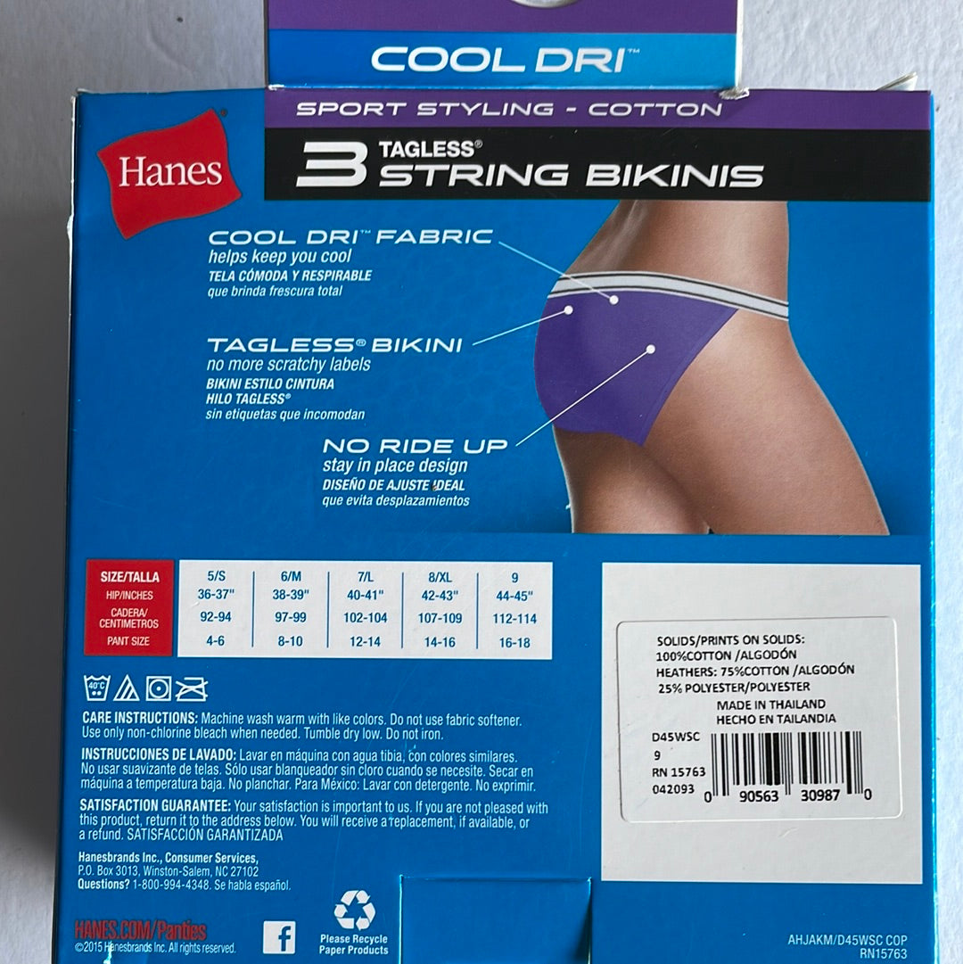 Women’s Hanes Cool Dri String Bikini Underwear