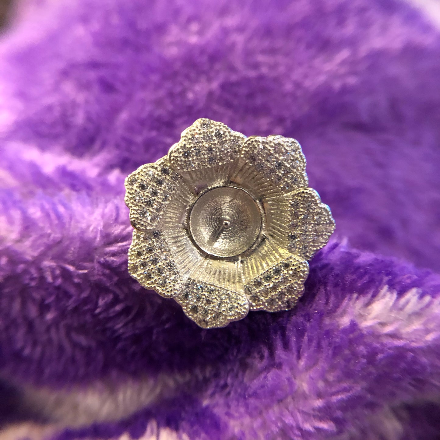 Large Flower Ring Mounting (Sterling silver)