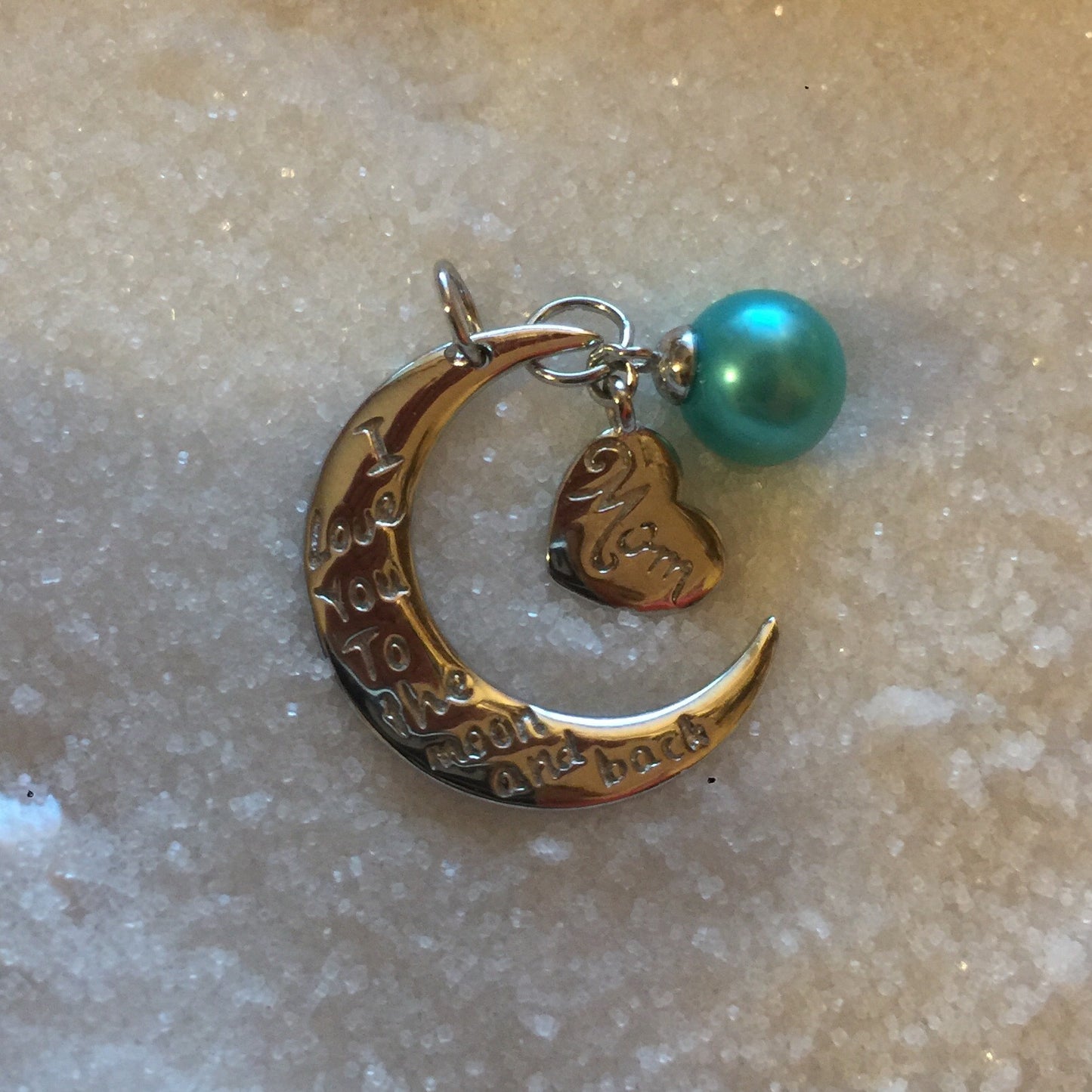 Moon & Back Mom Single-Pearl Pendant Mounting (Sterling silver)