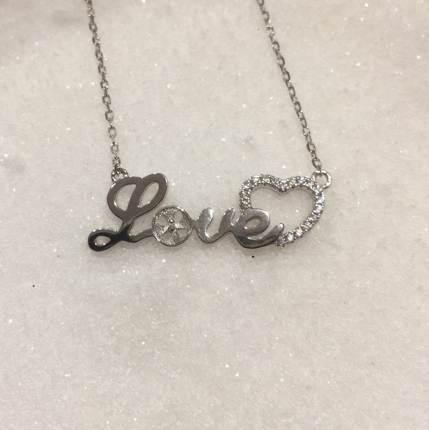 Love Single-Pearl Necklace Mounting (Sterling silver)