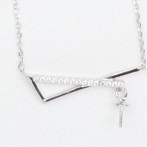 Balance Beam Single-Pearl Pendant Mounting (Sterling silver)