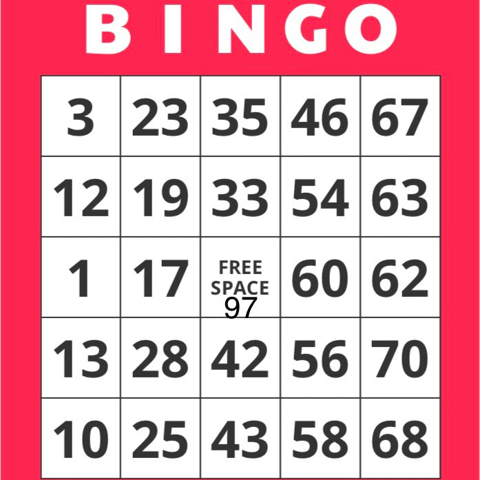 Game, Bingo: 9/19 at 3pm EST