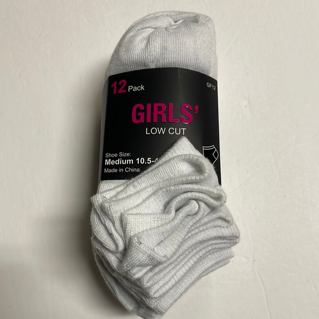 Girl’s Low Cut Socks, 12 Ct