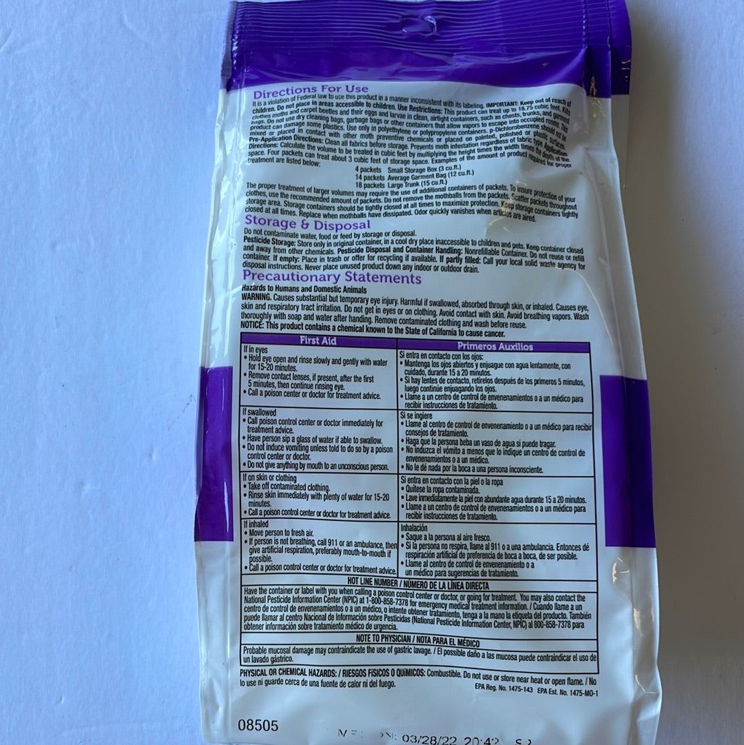 Enoz Moth Ball Packets
