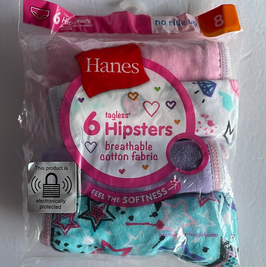 Girl’s Hanes Tagless Hipsters Underwear