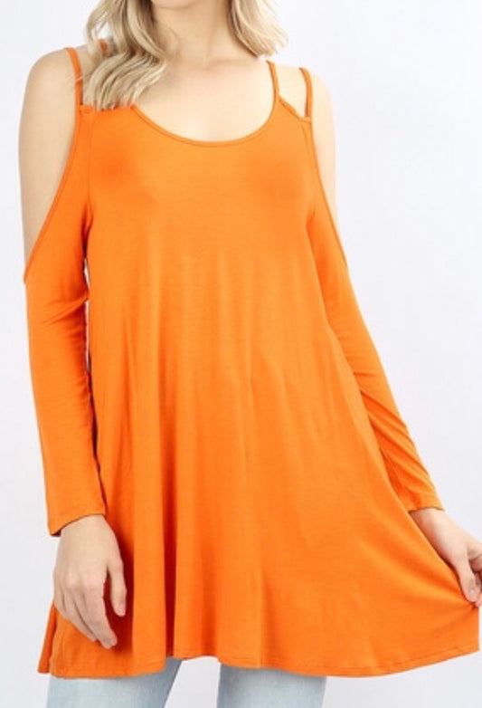 Tops, Double Strap Cold Shoulder Top