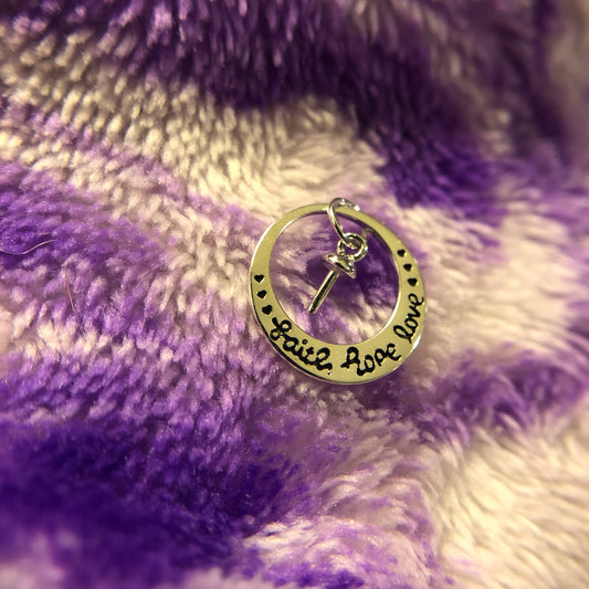 Faith Hope Love Circle Single-Pearl Pendant Mounting (Sterling silver)