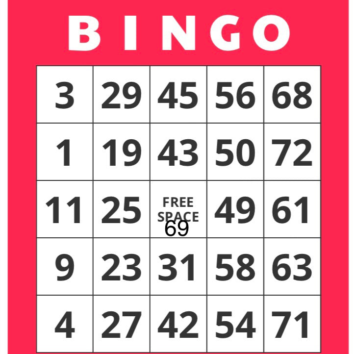 Game, Bingo: 9/19 at 3pm EST