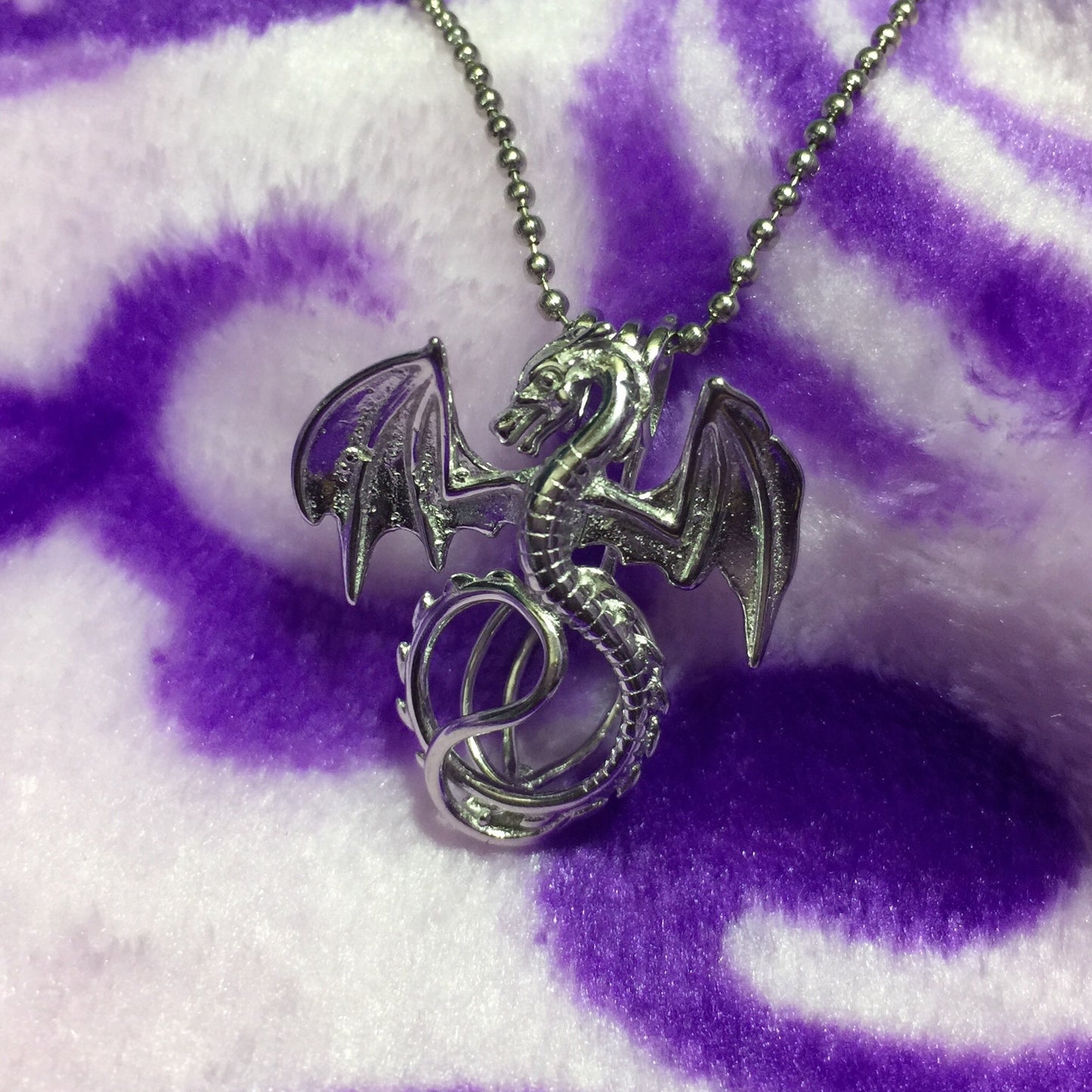 Dragon Single-Pearl Cage Pendant (Sterling Silver)