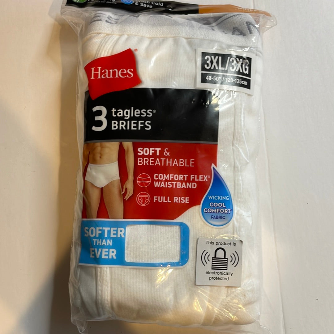 Mens, Hanes Tagless Briefs White
