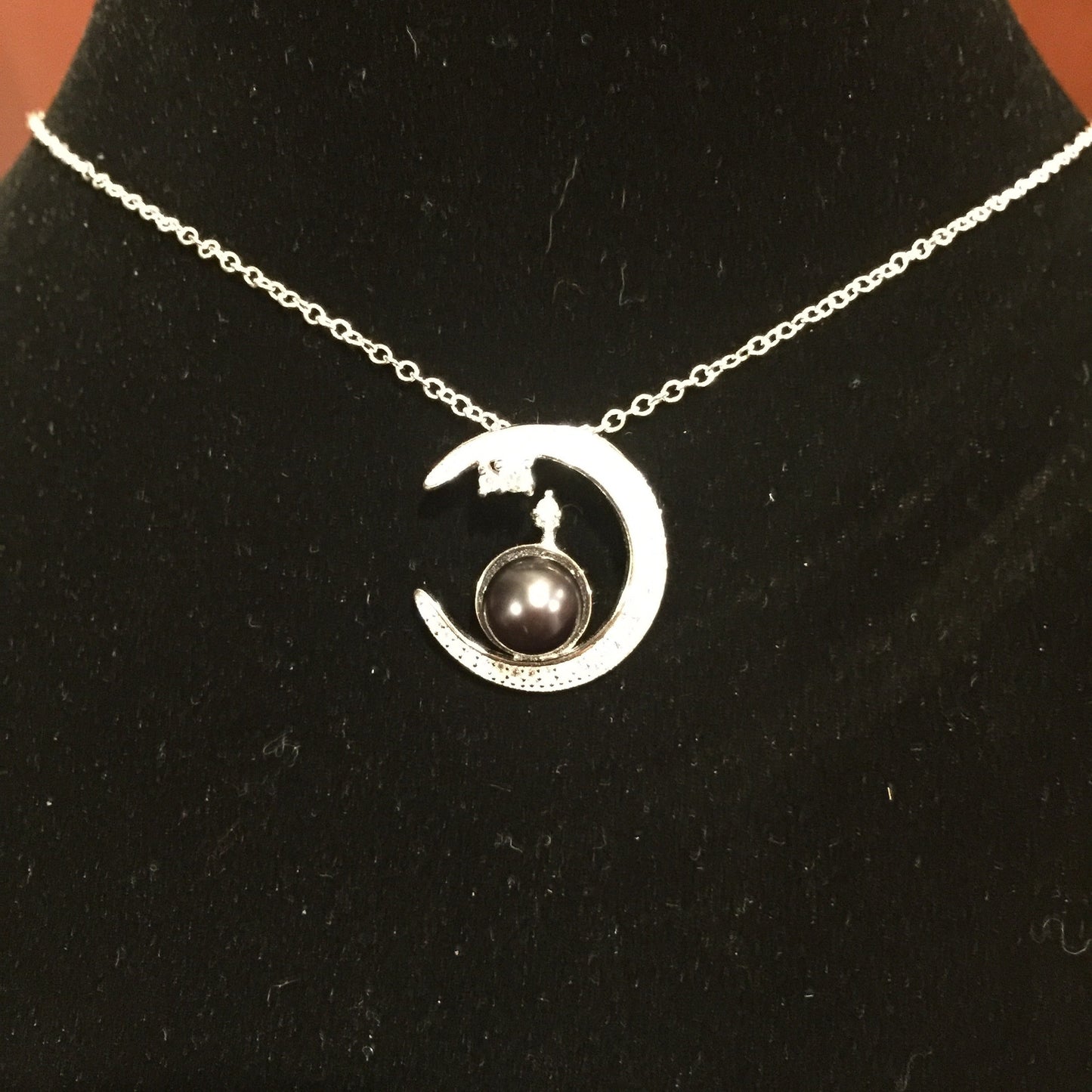 Moon Single-Pearl Pendant Mounting (Sterling silver)