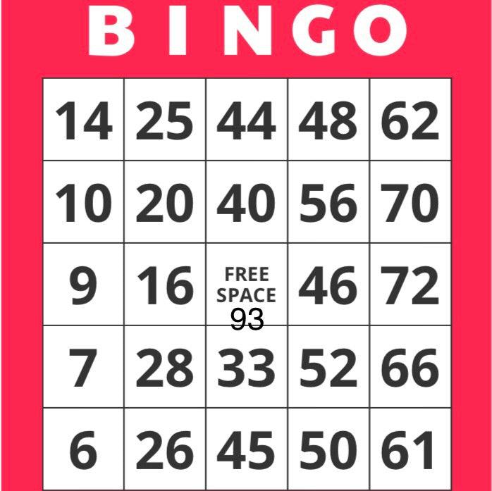 Game, Bingo: 9/19 at 3pm EST