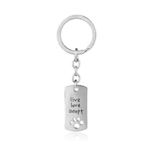 Live Love Adopt Key Chain Keychain