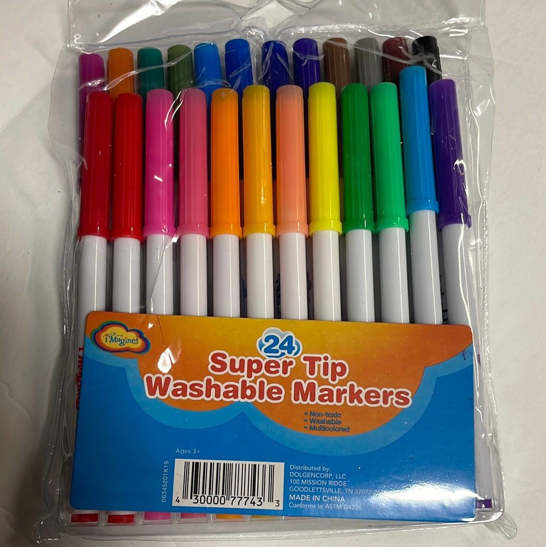 I Imagine Super Tip Washable Markers, 24 Ct