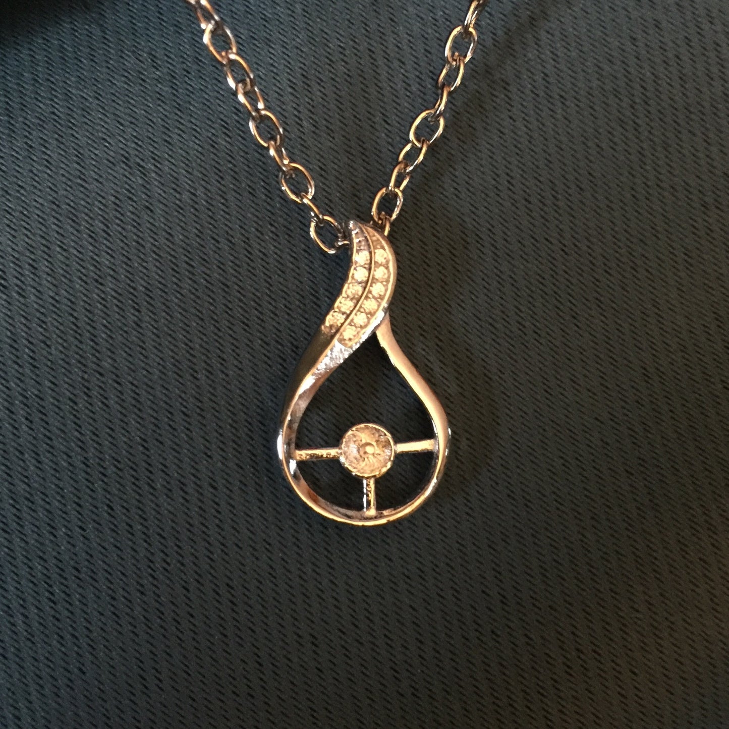 Leaf Basket Single-Pearl Pendant Mounting (Sterling silver)