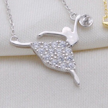 Arabesque Dancer Single-Pearl Pendant Mounting (Sterling silver)