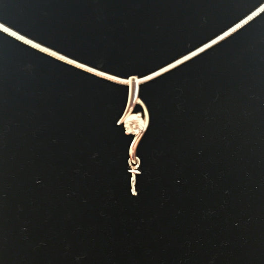 Parallel Single-Pearl Pendant Mounting (Sterling silver)