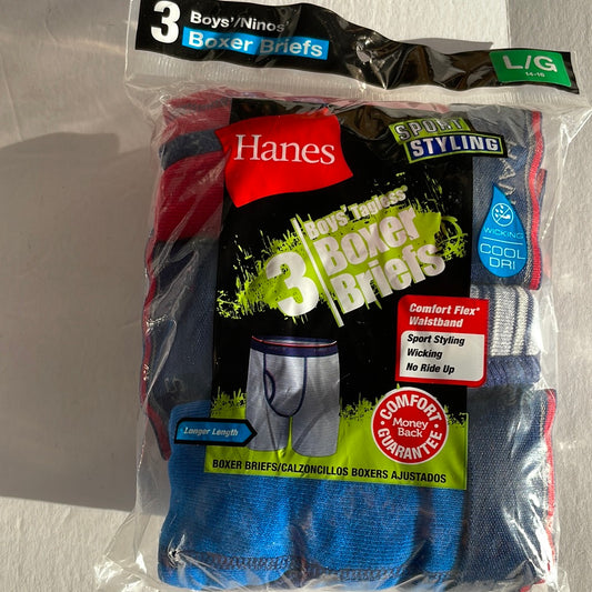 Boy’s Hanes Tagless Boxer Briefs, Sport Styling