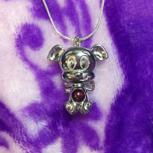 Puppy Dog Single-Pearl Cage Pendant (Sterling Silver)