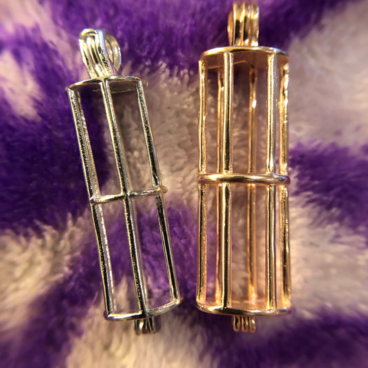 Cylinder Cage Multi-Pearl Cage Pendant (Sterling silver)