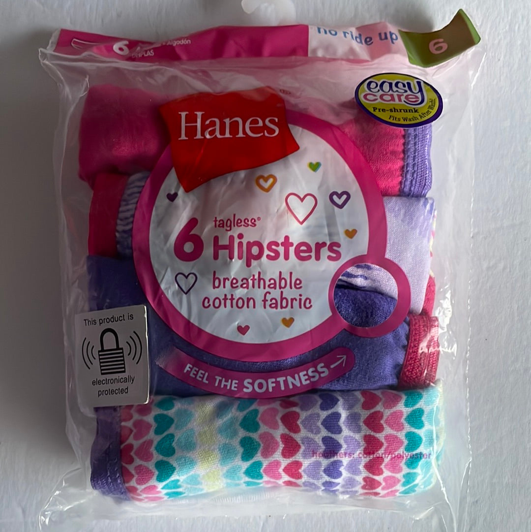 Girl’s Hanes Tagless Hipsters Underwear